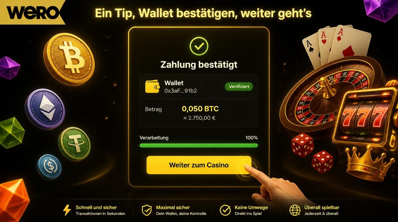 One-Tap Einzahlung mit Kryptowährungen dargestellt